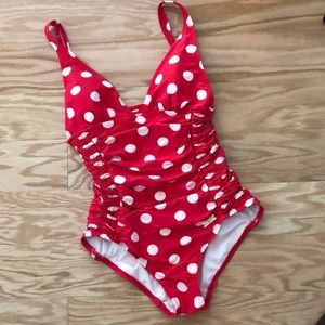 2FOR15✅ Red Polka Dot 1-Pc Swimsuit